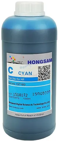 Чернила водные DCTec DCD-T610 cyan 1000мл (Для принтеров HP T610, T1100, T1120)