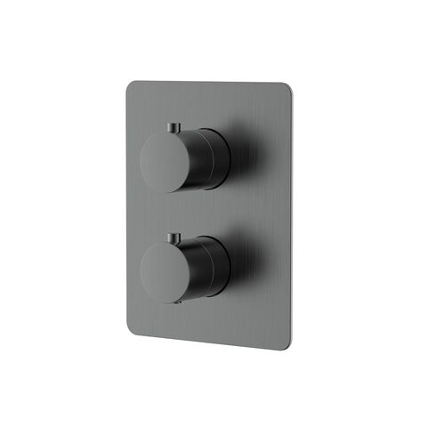 NEMO NM-2358BGM Термостатический встраиваемый смеситель для душа из стены на 2 потребителя, BRUSH GU