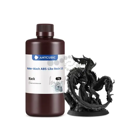 Фотополимерная смола Anycubic Water-Wash ABS-Like Resin 3.0, чёрная, 1 кг, SSXAB3BK