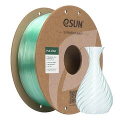 Пластик для 3D-печати eSUN PLA-Clear, 1,75 мм, 1 кг, полупрозрачный аква, PLA-CLEAR175T-AQ1Y1