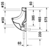 Duravit Starck 3 Писсуар подача воды сзади, с вытяжкой, сток внутренний вертикальный или горизонтальный, включая крепление,  модель без „мушки“, 330x3 821350000