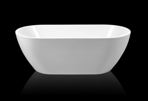 BelBagno BB70-1500-W0 Отдельностоящая, овальная акриловая ванна в комплекте со сливом (донным клапаном) цвета хром, без перелива 1500x750x570