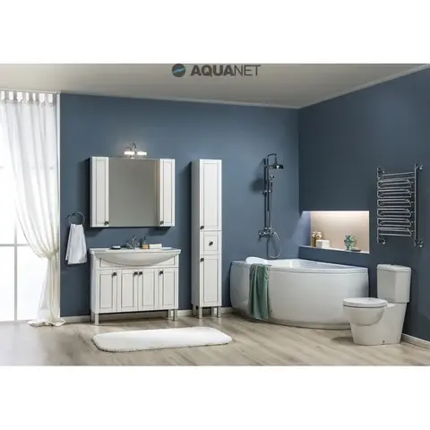 Aquanet 182630 Компл.1 - Тумба Честер 105 цв.белый/патина серебро (182630)