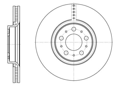 Диск тормозной вентилируемый G-brake  GR-20158