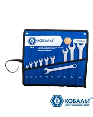 Набор ключей комбинированных КОБАЛЬТ 8,10-14,17,19,22,24 мм (10 шт.) чехол (Арт. 020106-10)