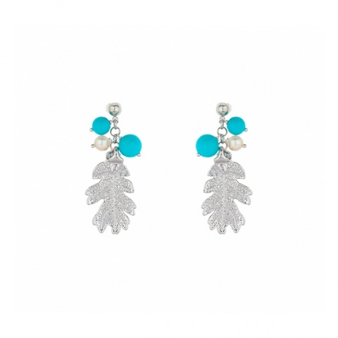 Серьги листья Ester Bijoux Дуб OR754-S BW