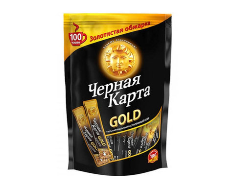 купить Кофе растворимый Черная Карта Gold, 100 стиков