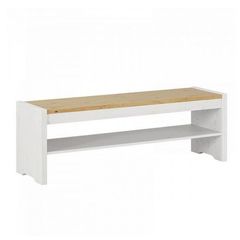 Скамья Бостон 140 с полкой (белый воск/антик), 140x48x40 см