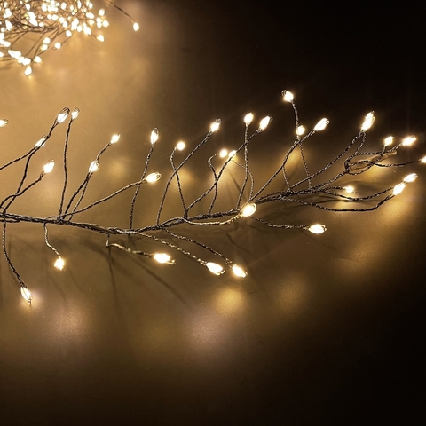 Гирлянда Кластер на черном проводе теплый белый свет 300см 480 ламп 8 функций Luca Lighting