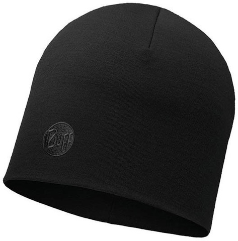 Картинка шапка Buff Hat Wool Heavyweight Solid Black - 1