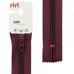 Молния пластиковая брючная неразъемная (Riri, Ткань/пластик, Темный бордо тесьма 126559, 20)