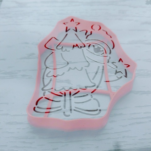 Трафарет Пингвин с елочкой форма для пряника, мастики, печенья