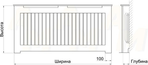 Эскиз экран-короба на батарею 