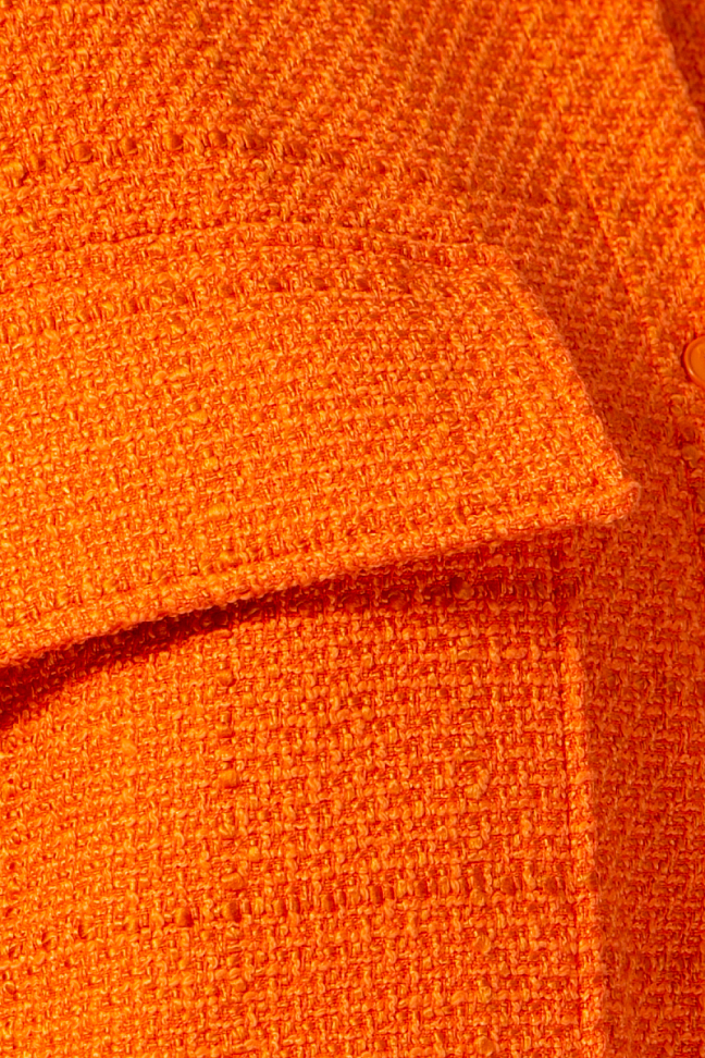 Рубашка оверсайз из костюмной рогожки, апельсин