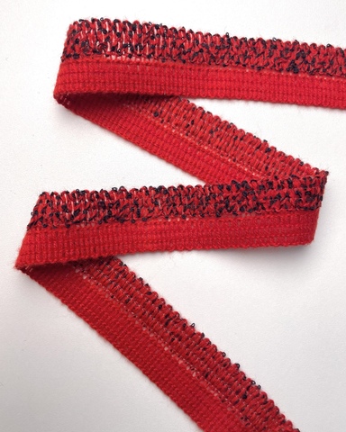 Тесьма для окантовки Brunello Cucinelli, цвет: красный с чёрными вкраплениями , ширина 30 мм