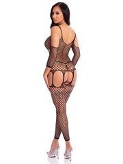 Эротический комбинезон в крупную сетку Pink Lipstick 27047_Черный