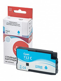 Струйный картридж Sakura 3ED67A (№712 Cyan) для HP, голубой, водорастворимый тип чернил, 29 мл.