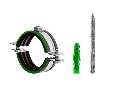 Купить Комплект\Хомут сантехнический со шпилькой 10х100 и дюбелем д\труб Ф132 (132-138мм) Гайка М10 недорого со склада в Хабаровске, Якутске, Владивостоке, Южно-Сахалинске, Благовещенске