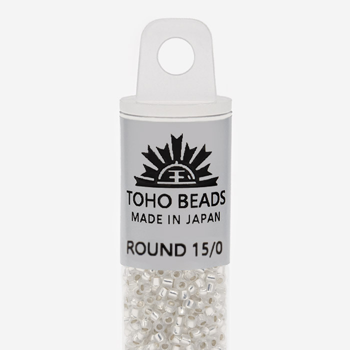 Японский бисер TOHO Round 15/0 (№2100), с внутренним серебрением, непрозрачный глянцевый