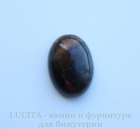 Кабошон овальный Яшма Пикассо черно-песочная, 18х13х6 мм №4