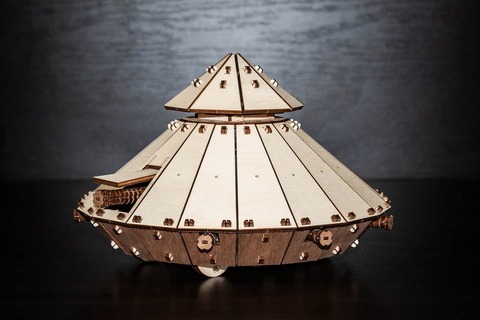 Танк Да Винчи Eco Wood Art (EWA) - Сборная механическая модель, деревянный конструктор, 3D пазл