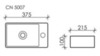 Накладная раковина прямоугольная (отверстие справа) 37.5x21.5 Ceramica Nova Element 37 CN5007