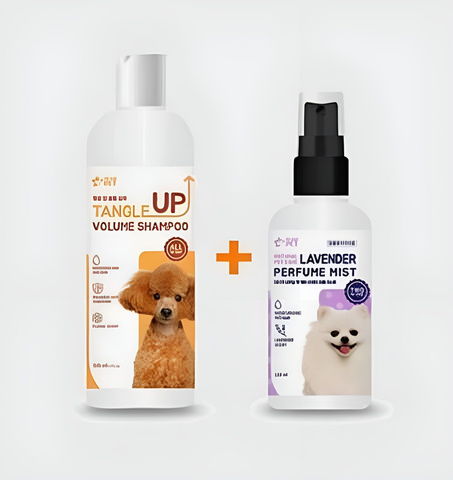 Deoproce Peterpet Natural Pet Care Lavender Perfume Mist  + Tangle Up Volume Shampoo Комплект для ухода за шерстью собак