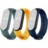 Ремешок д/Mi Smart Band 5 Strap (3-Pack) Navy Blue, Yellow, Mint Green (BHR4640GL)