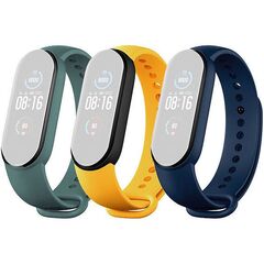 Ремешок д/Mi Smart Band 5 Strap (3-Pack) Navy Blue/Yellow/Mint Green (BHR4640GL)