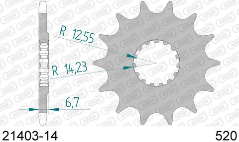 21403-14 звезда передняя (ведущая) стальная , 520, AFAM (JTF1592.14)