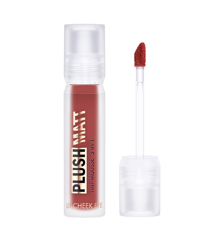 LuxVisage Тинт-мусс 3в1 для губ, щек и век PLUSH MATT тон 306 Plumy Plum 3.6г