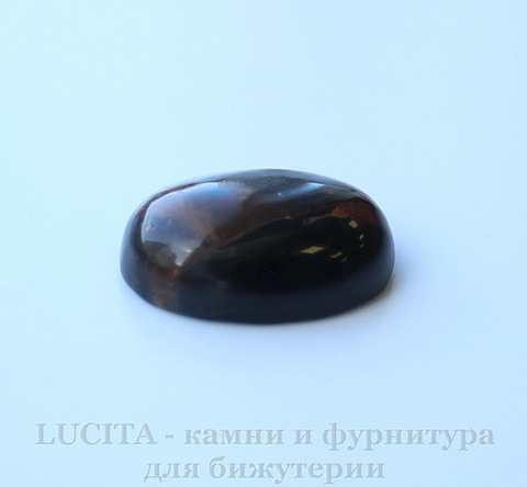 Кабошон овальный Яшма Пикассо черно-песочная, 18х13х6 мм №4