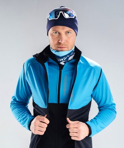 Лыжный жилет Nordski Premium Light Blue-Black 2020