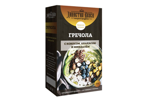 Гречола с кокосом, ананасом и миндалем Династия Вкуса, 210г