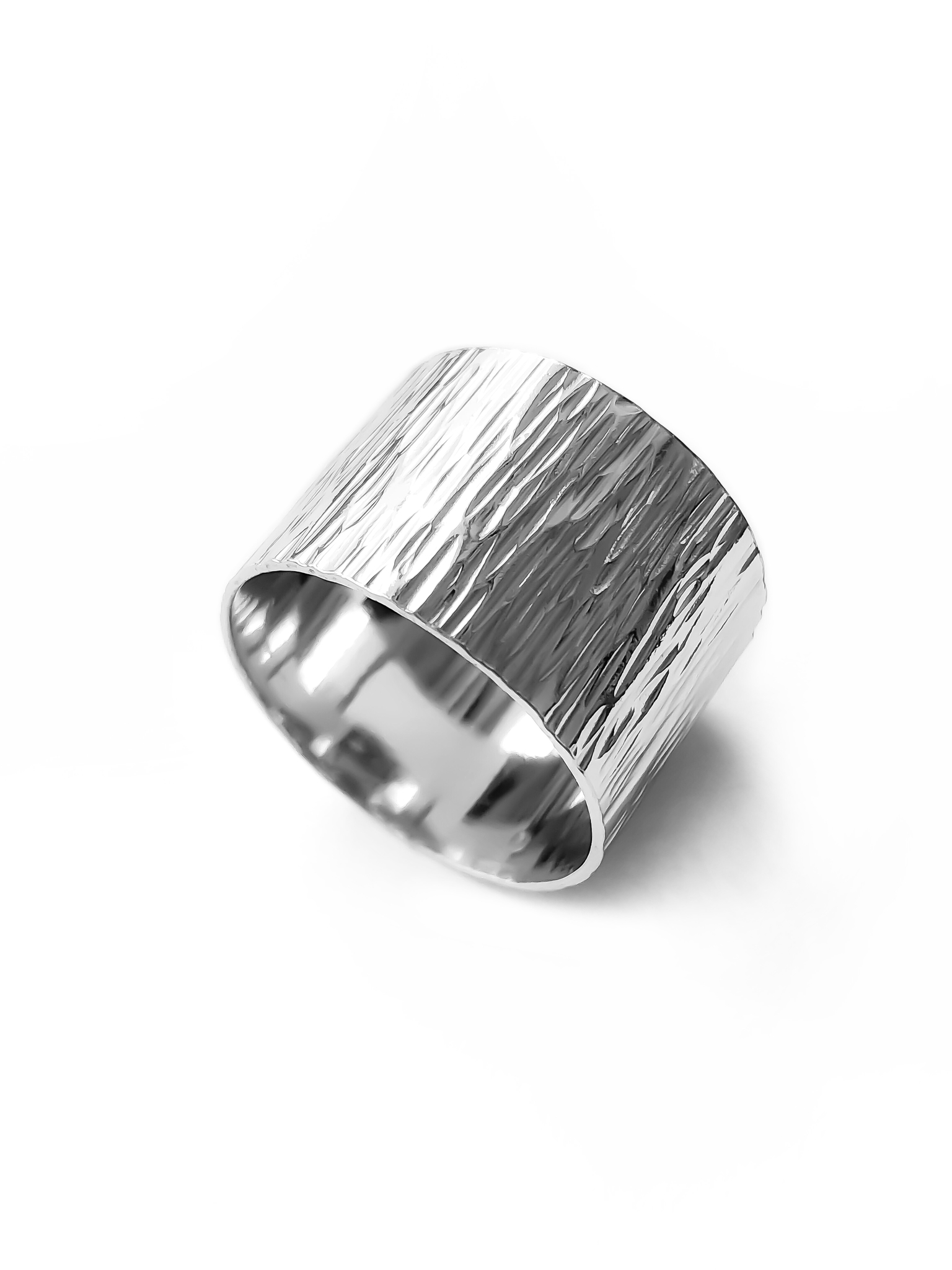 Серебряное рифленое кольцо 14мм