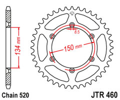 Звезда задняя (ведомая) JTR460.48SC 3619-48 KLX 250 KDX 250 RMZ 250