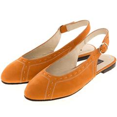 629199 Туфли летние женские оранж больших размеров марки Делфино