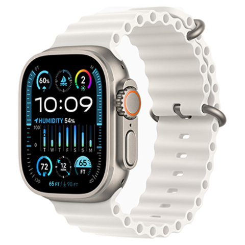 Apple Watch Ultra 2, GPS + SIM, 49 мм, корпус из титана,ремешок Ocean Band белого цвета