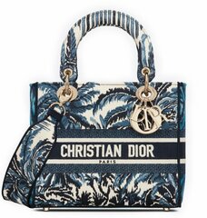 Сумка Dior Lady D-lite, модель среднего формата синий