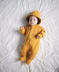 Комбинезон из футера утепленный (тёмная горчица)