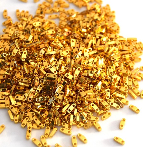 QTL-0191 Бисер Миюки квартер тила/Miyuki Quarter Tila 24kt Gold Plated