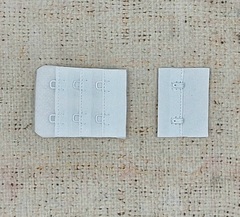 Застежка для бюстгалтера текстиль, р. 5*3,7см/2,7*3,2см/13мм, белый