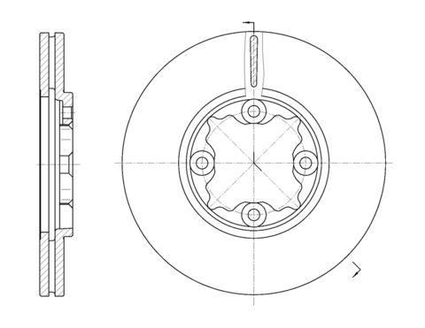 Диск тормозной вентилируемый G-brake  GR-20286