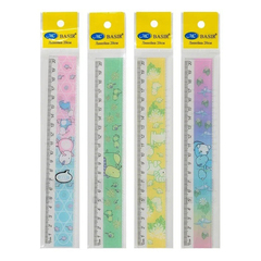 
          Линейка Basir пластиковая, серия "Dino", с рисунком динозавров на корпусе, 20 см