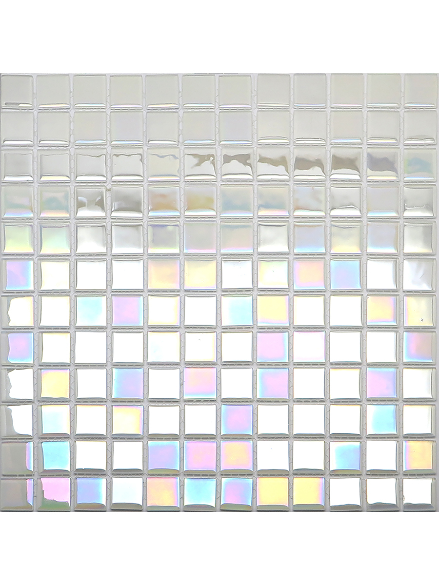 A-055L Стеклянная мозаика Natural Color palette белая с перламутром