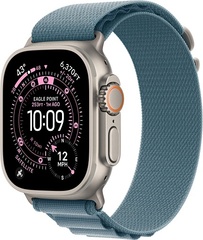 Apple Watch Ultra 3 (2025) 49mm Natural Titanium Case with Light Blue Alpine Loop Medium