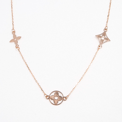 Колье из золота 585 пробы с тремя подвесками в стиле LV