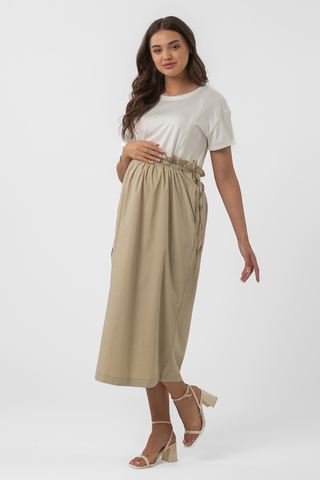 Платье для беременных и кормящих 15836 молочный