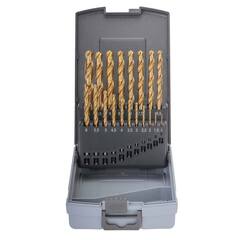 Набор сверл по металлу 1-10мм 19шт DIN338 HSS-G TiN 118° (пл. кейс) Ruko 250214TRO