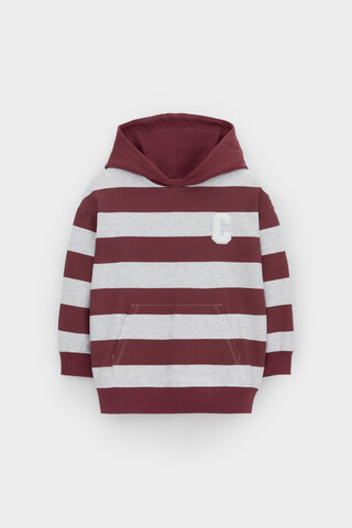 джемпер  для мальчика  КР 302693/красно-коричневый,полоска к536